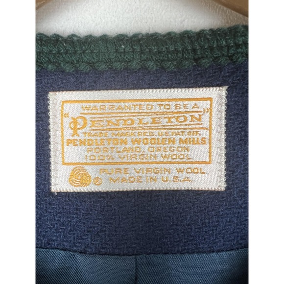 Pendleton Jacket Womens 10 Virgin Wool Collarless Button Front Made in USA - Picture 3 of 8